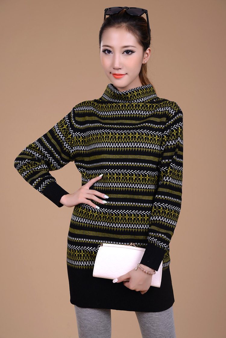 2013秋冬季女装女式毛衣 韩版套头高领中长款针织毛衫 女一件代发