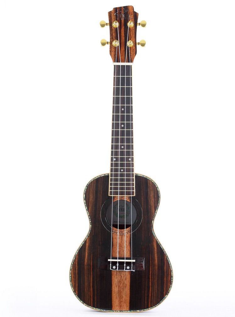 供应uku新款23寸亮光黑檀木 尤克里里 ukulele批发 e-cl