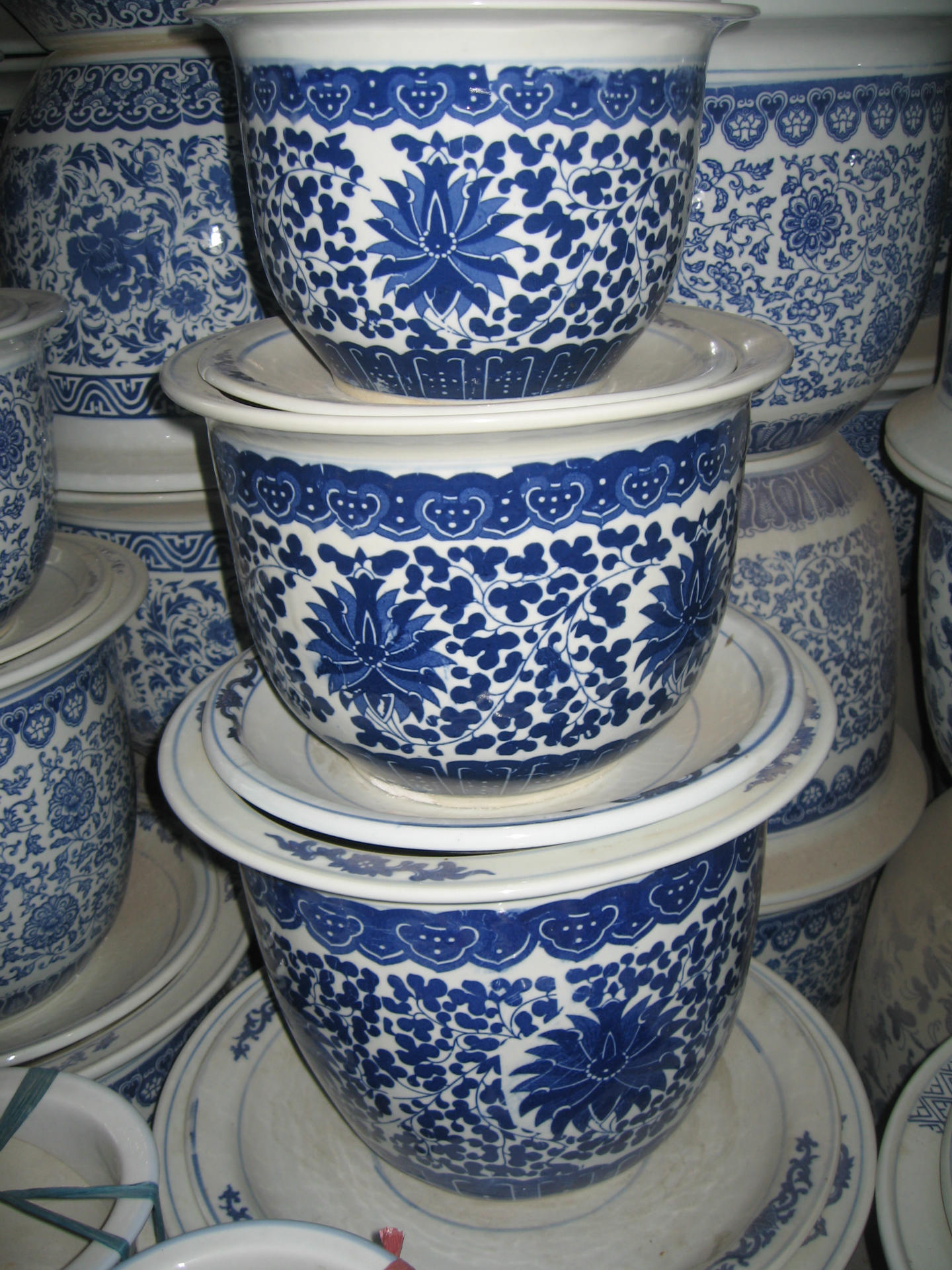 景德镇青花陶瓷花盆 陶瓷工艺品 水缸 鱼缸.a19