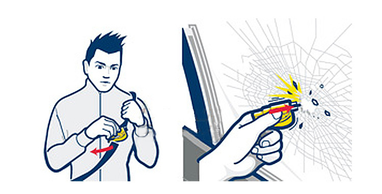 破窗神器 安全锤钥匙扣破窗器 自救器 紧急救生锤 逃生器 安全锤
