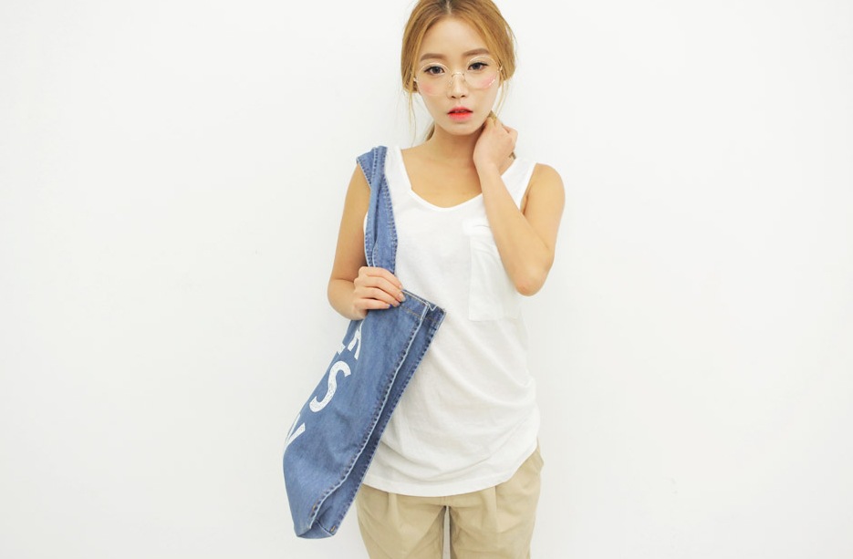 a1136韩国 金美娜字母帆布牛仔单肩包环保购物袋虎门女装免费加盟