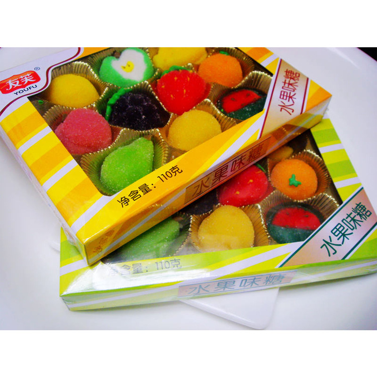 国产糖果 香港监制 友芙水果味啫喱糖 橡皮糖120g 可爱热销ing