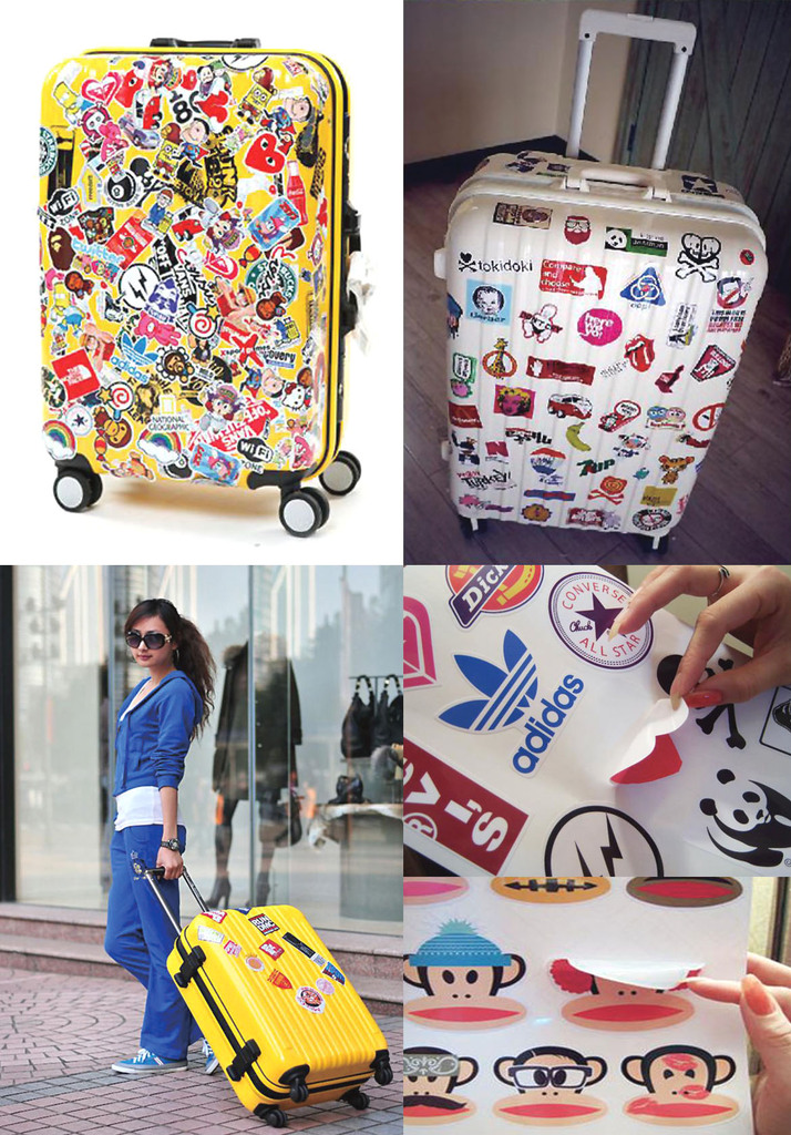 现货 超炫日韩国际潮流时尚大版旅行行李箱贴复古拉杆箱粘纸贴纸