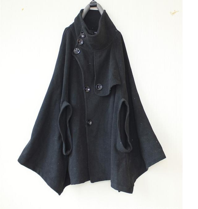 羊绒立领大斗篷式开衫外套(爆版) 63元