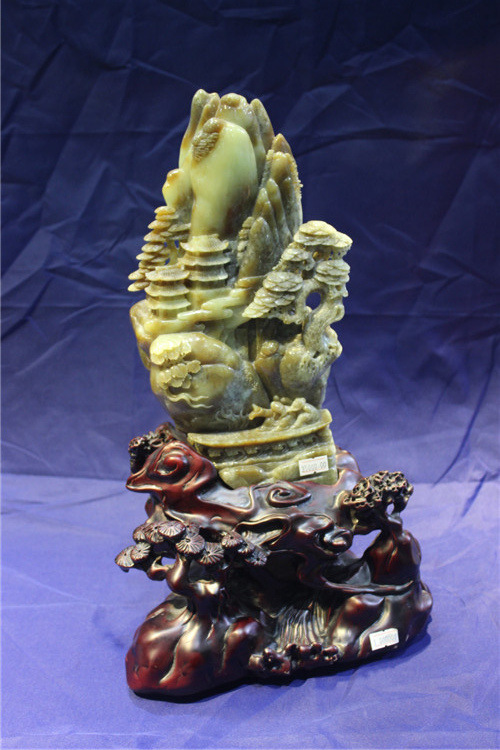 纯天然岫岩黄白老玉摆件 款1 供应岫岩玉工艺品 岫岩 岫玉图片_3