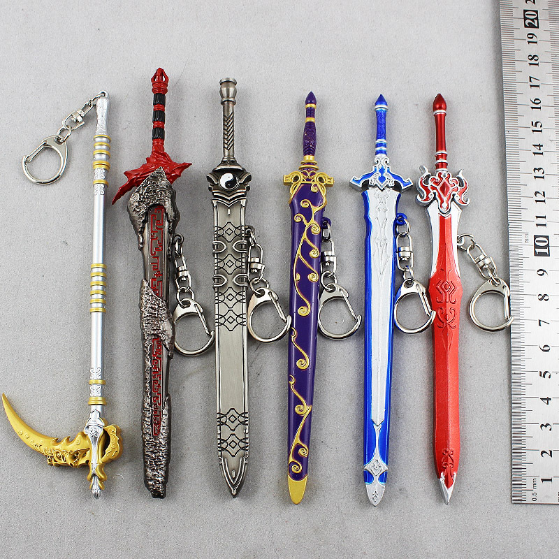 古剑奇谭 天墉城红玉佩剑 带铁鞘 合金剑扣钥匙扣
