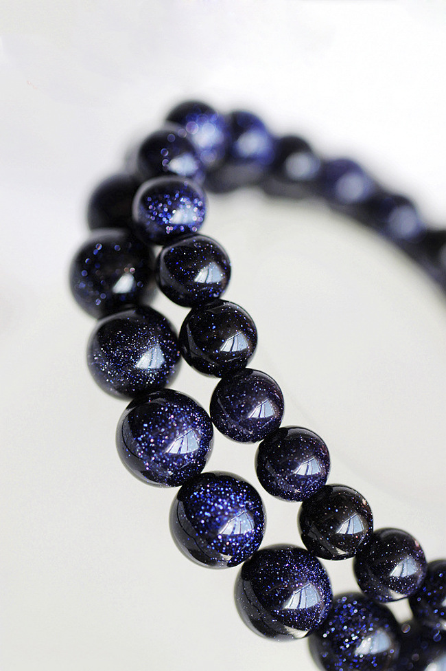 天然正品蓝砂石星空手链 聚财许愿石 镇定安神男女手链