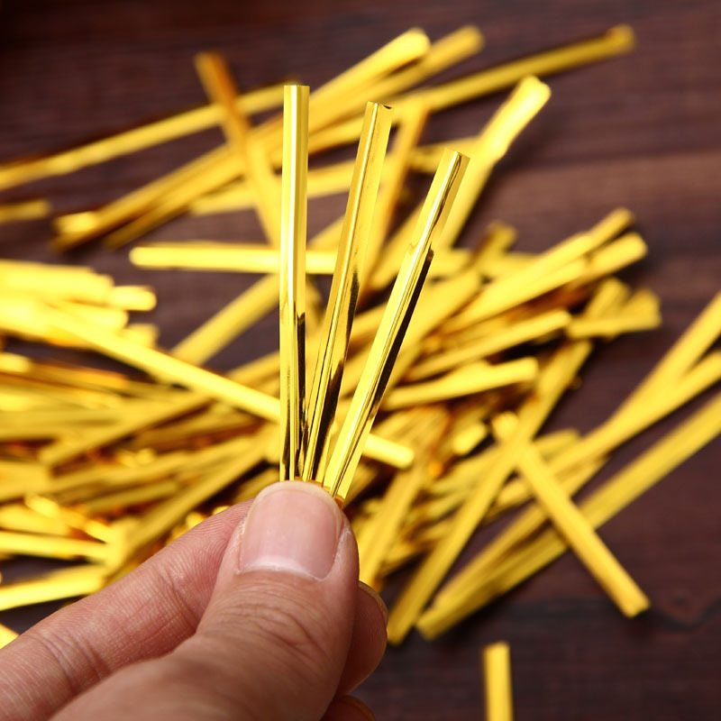 雷运 金色扎条个性婚礼包装盒|喜糖盒配件 diy配件 扎丝