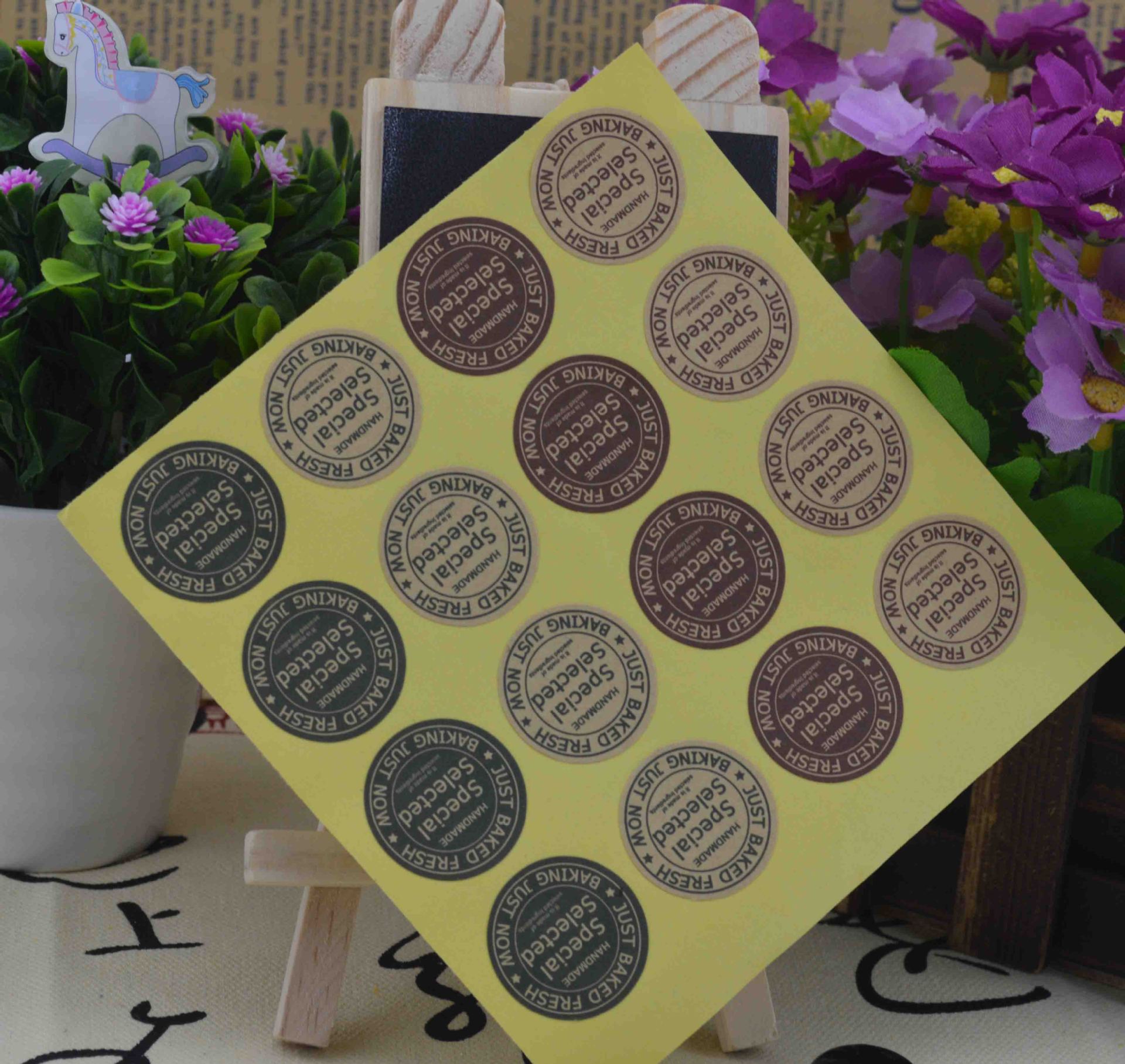 tz-015 烘焙包装贴纸批发牛皮纸封口贴/礼品包装贴/烘焙贴16贴价