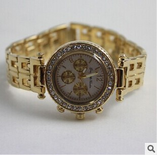 现货批发乔治丹顿高档情侣对表 18k黄金防水镶钻手表