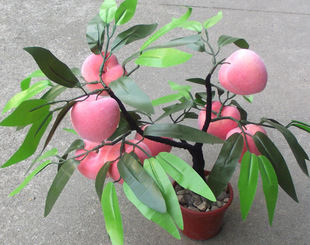 仿真水果盆景厂 批发零售 桃子盆景花 办年货别错过花 花 花发