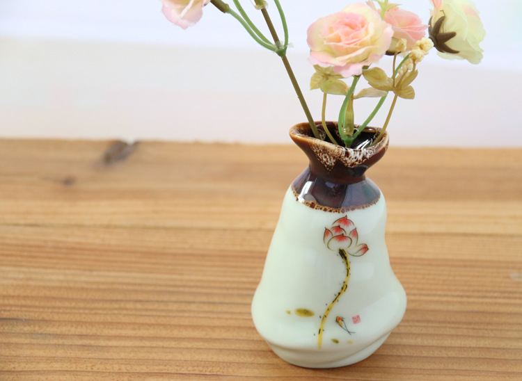 爆款 首发 玲珑精致花插 陶瓷创意工艺品摆件 办公装饰花瓶