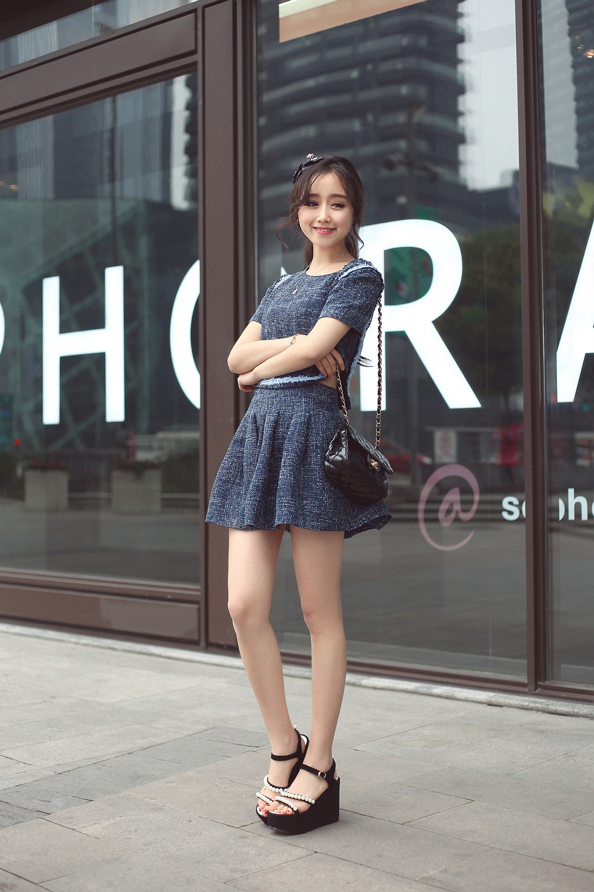 女式休闲凉鞋 女式坡跟凉鞋 串珠时尚女鞋 夏季真皮女式凉鞋