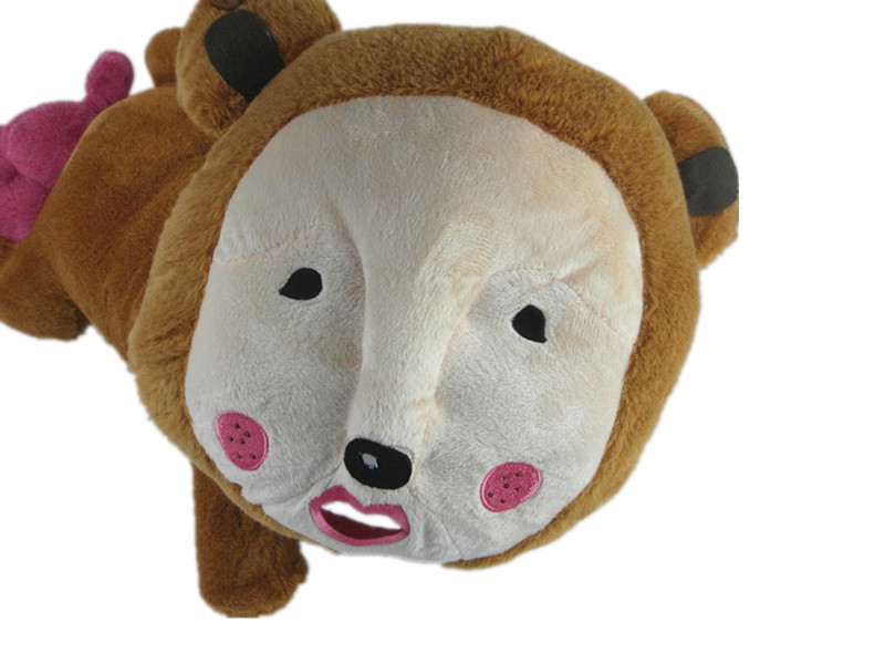 正品面白熊抱枕omokuma毛绒玩具公仔日本祈福许愿娃娃白面熊玩偶