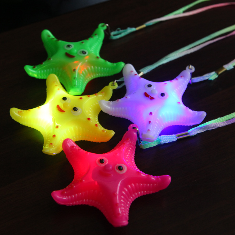 海洋公园旅游纪念品 儿童超级喜爱 发光海星塑料项链
