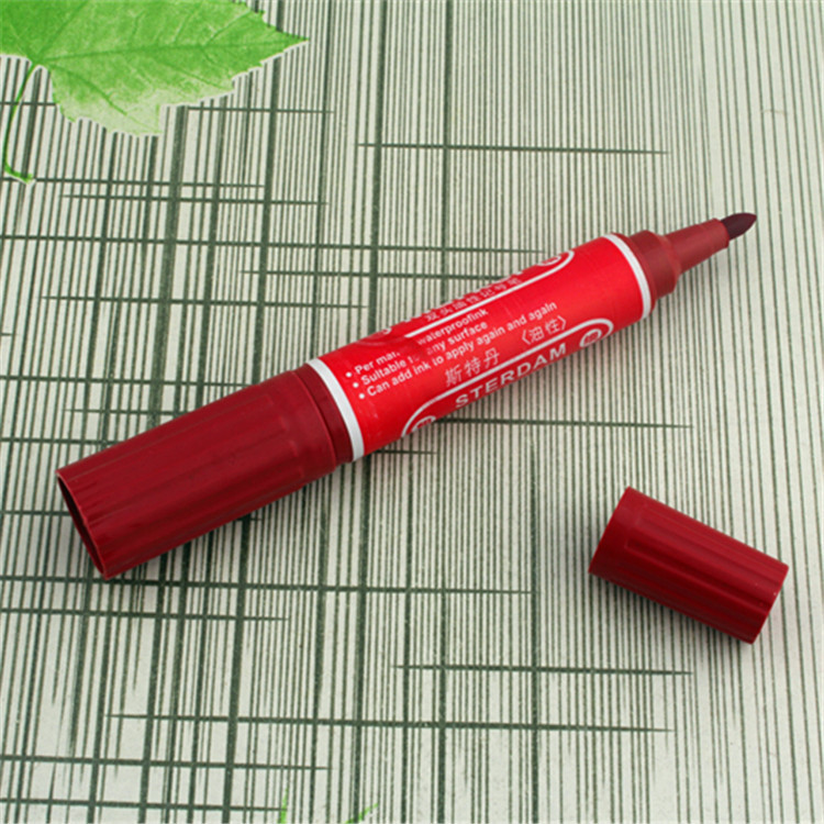 f047 一元双头记号笔 优质耐写大号红色双头记号笔 小百货批发