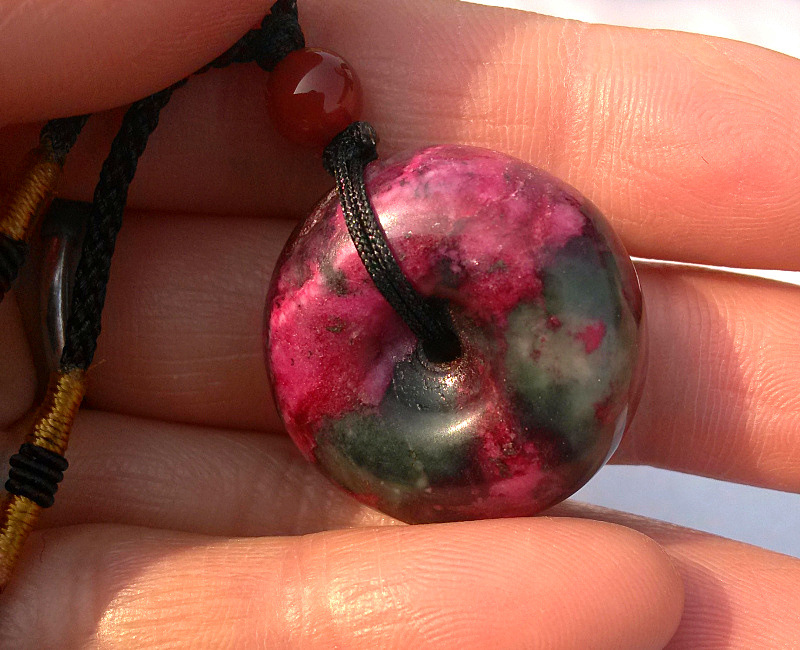 【精美桃花玉平安扣玉石平安扣吊坠 玉平安扣 玉石挂件 批发】河南