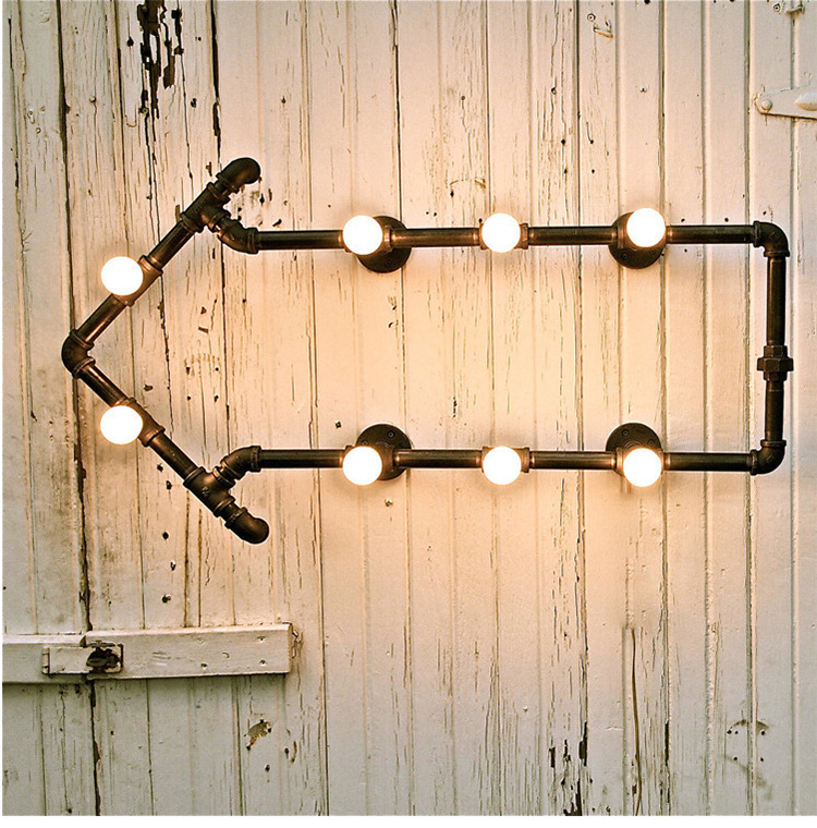 创意复古简约中式工业艺术水管造型灯具墙灯墙壁灯床头灯非壁纸灯