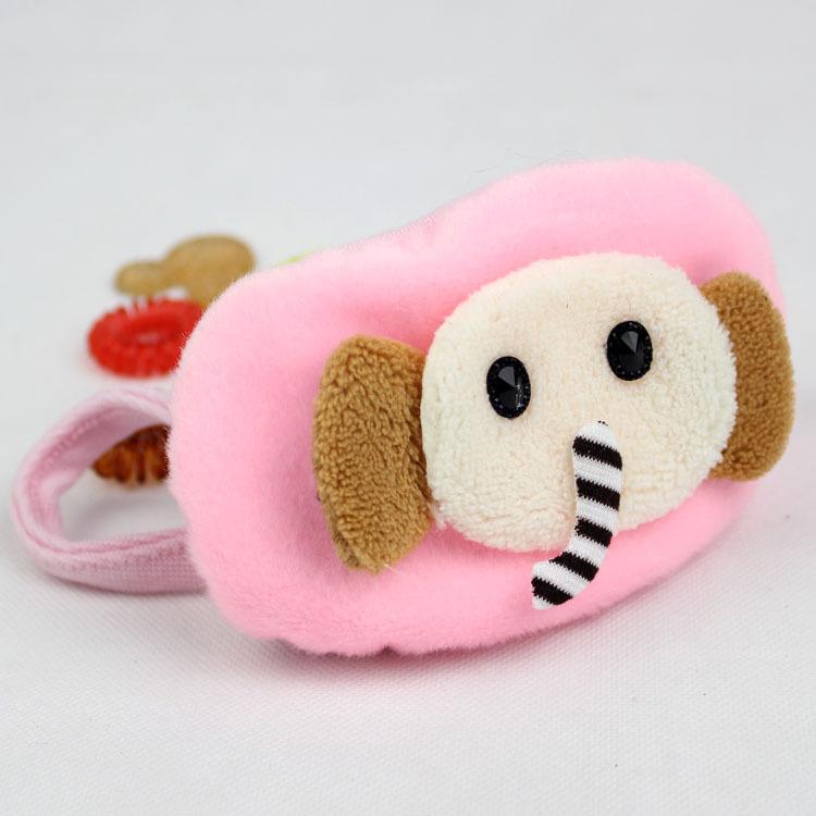 新款儿童卡通长鼻子小象口罩 冬季毛绒保暖口罩批发 防尘防护口罩