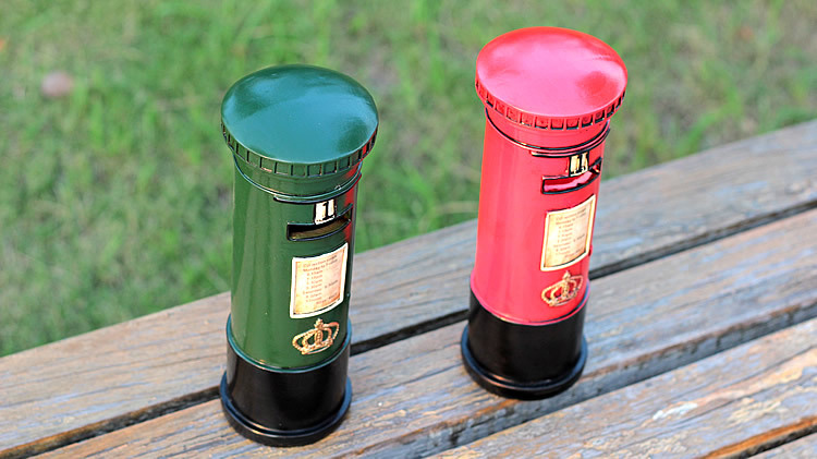 浙江金华新款zakka杂货创意家居装饰摆件复古树脂邮筒存钱罐礼物