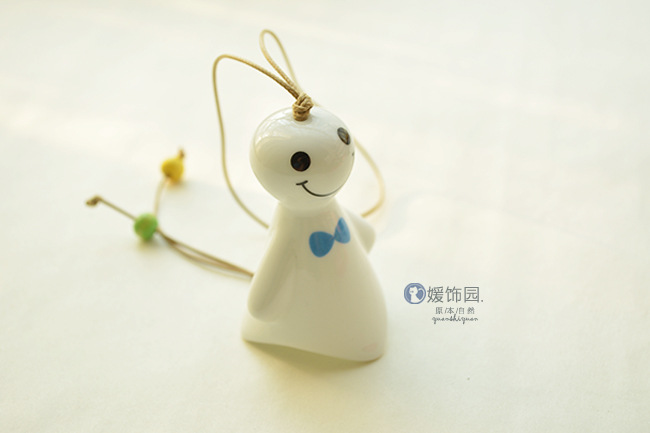 手制一休风铃 陶瓷晴天娃娃挂件 zakka 日式家居陶瓷工艺品