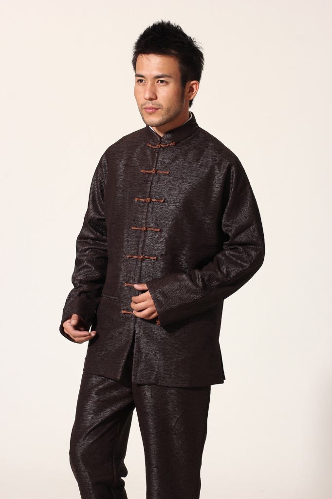 米尼也秋季新款男士唐装长袖 中式连袖唐装男长袖