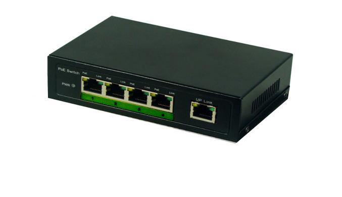 sc口光纤poe交换机 一光四电poe 25.4w 大功率 网络摄像机专供