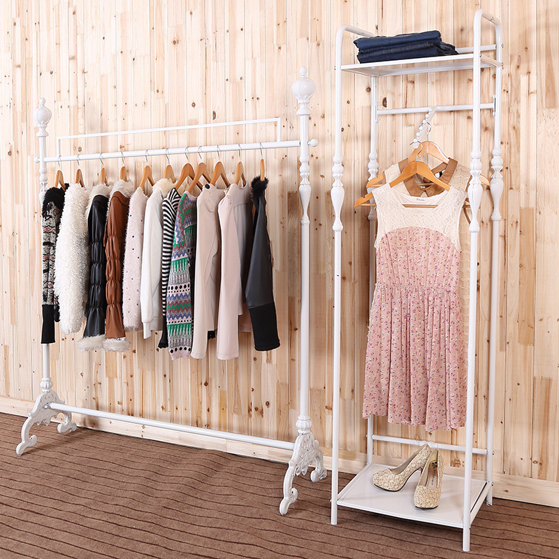 高档时尚落地组合服装架 货架 铁艺挂衣架 正侧挂新款特价实物图