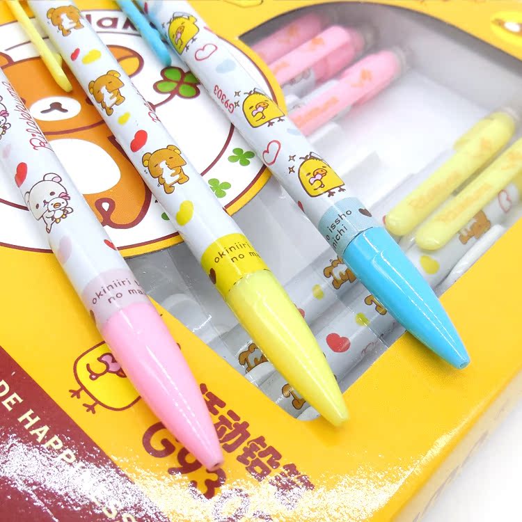 7mm 卡通轻松熊图案自动铅笔 带橡皮 批发