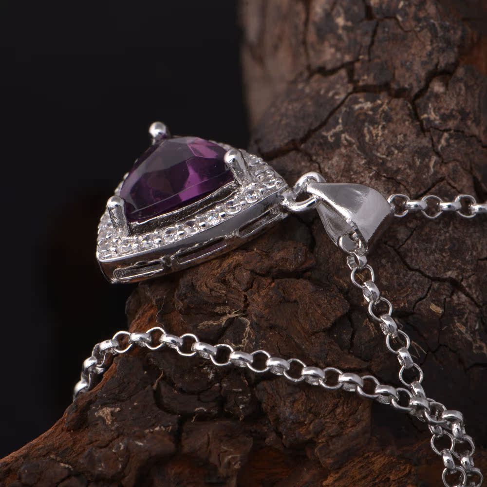 外贸项链 时尚欧美 镀18k白金 三角形 宝石套装 时尚首饰品 批发