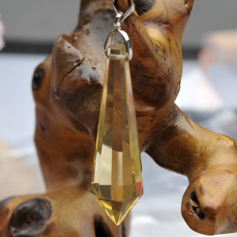 纯天然黄水晶灵摆吊坠 编号y127y10