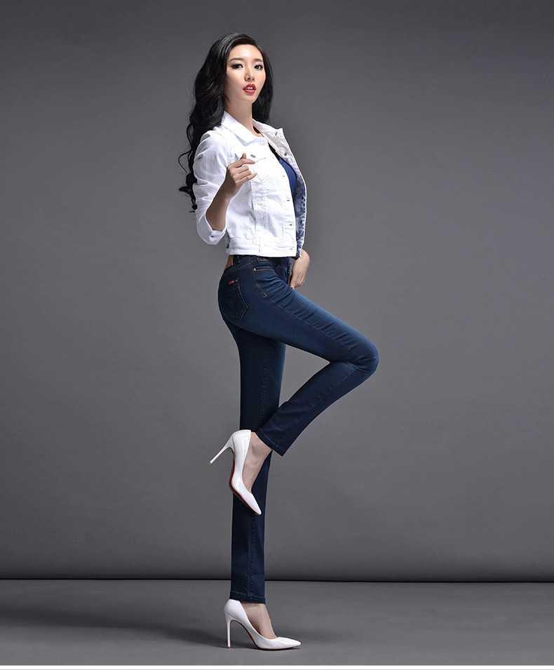 女裤秋装新款小直筒裤 女显瘦长裤修身中腰牛仔裤