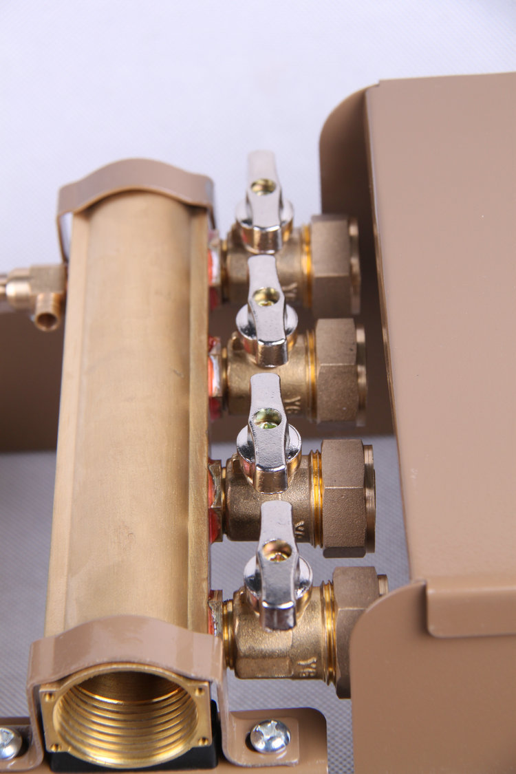 厂家直销黄色工程款4路单阀 地暖分水器