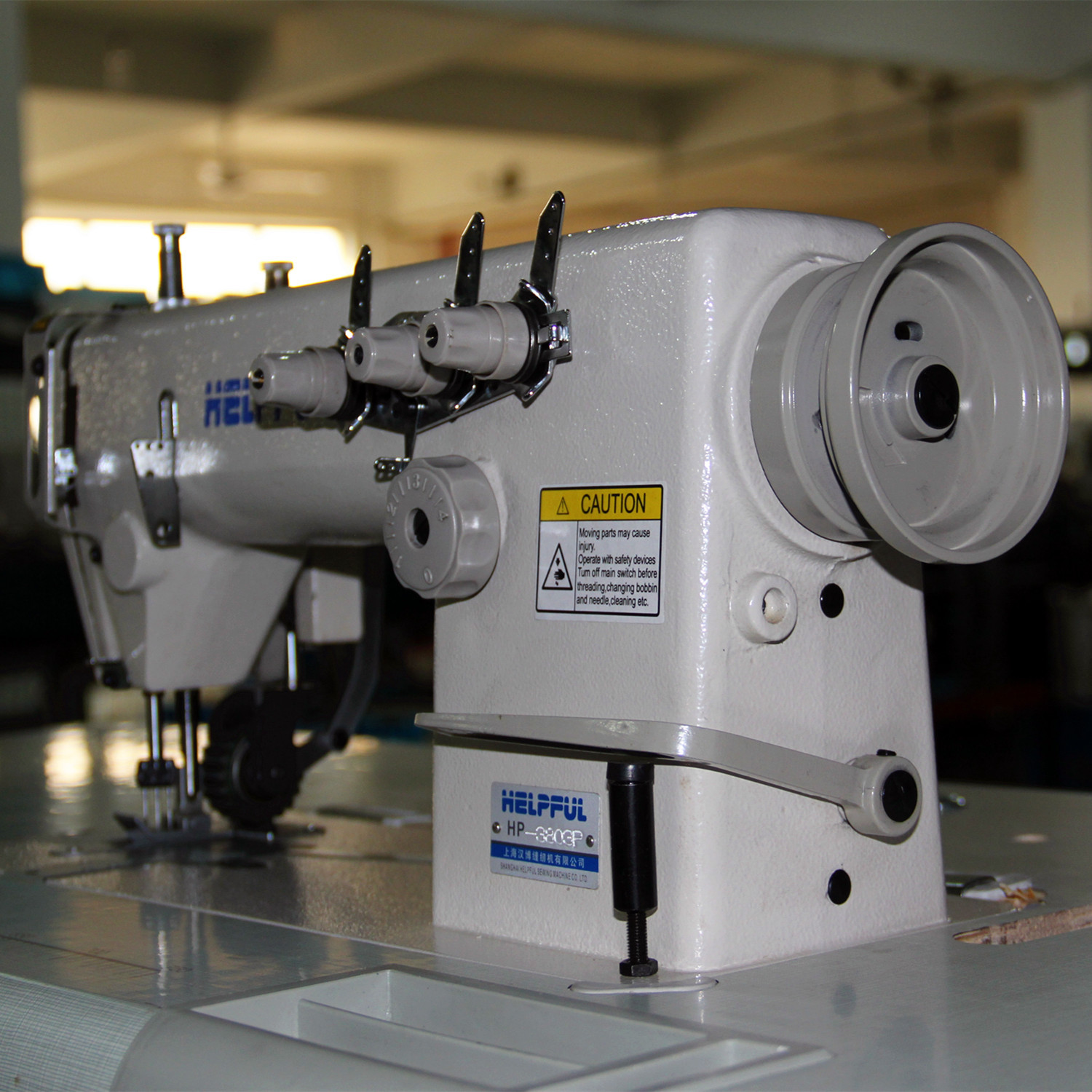 汉博工业缝纫机3800-3p三针链式上下拖轮车 厚料牛仔皮革等专用