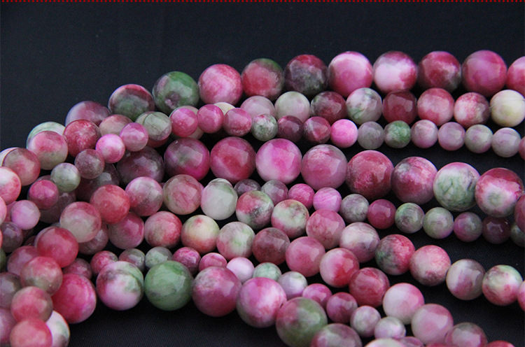 彩云玉散珠 彩色玉石珠子 diy饰品配件圆珠手链项链配件珠批发
