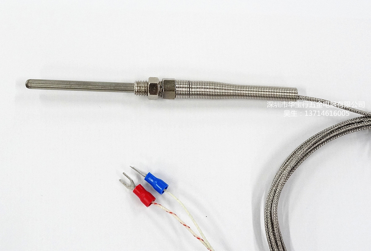 k型热电偶 长针式感温探头线50mm长 温度传感器 温控探头 线1-5米