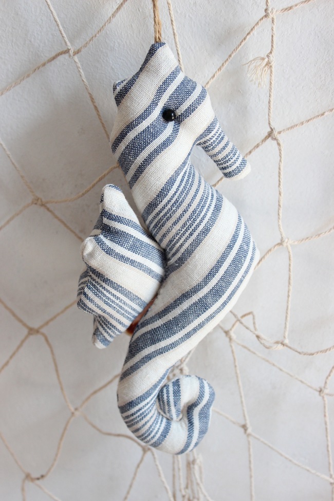 新款地中海装饰品创意布艺纯手工海马装饰挂件布艺diy工艺品批发