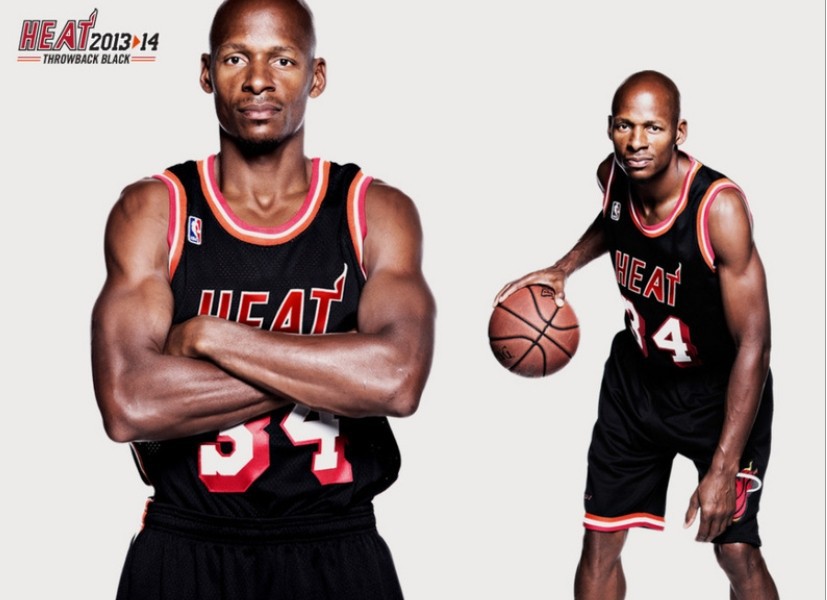 热火队复古黑色throwback black雷阿伦鸟人波什詹姆斯韦德球衣