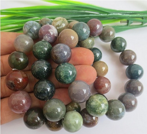 天然印度玛瑙手链七彩玉石手链玛瑙玉髓佛珠饰品开运辟邪水晶手链