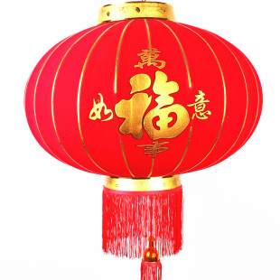 新款烫金发泡福字恭喜发财灯笼 植绒布大红灯笼 厂家直销批发灯笼
