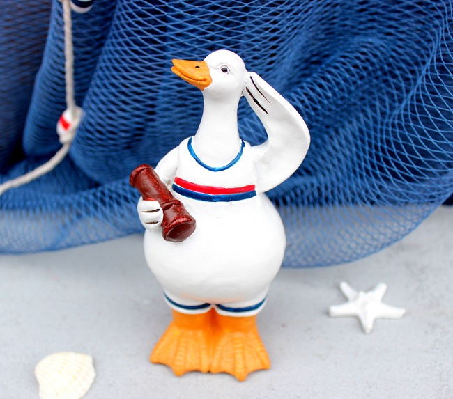 浙江台州地中海创意树脂摆件 海军敬礼唐老鸭 家居饰品批发价格