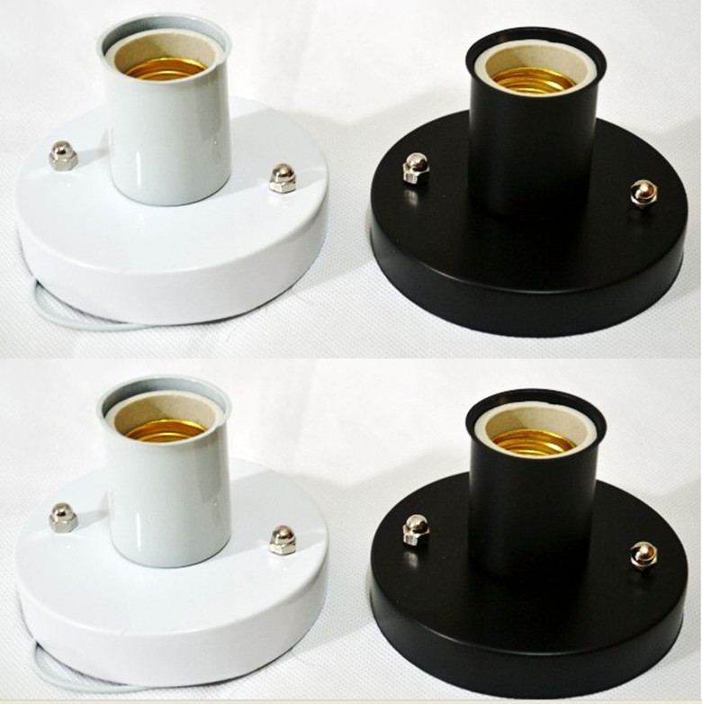 喷漆白色或黑色,e27灯头,吸顶盒直径10cm,总高度6cm 附安装配件