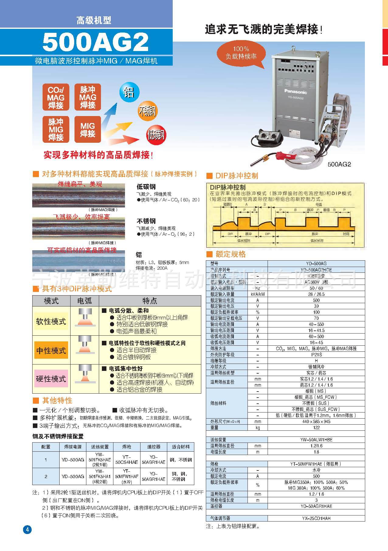 松下二保焊机 yd-500ag2微电脑波控制脉冲mig焊机