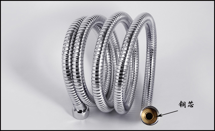 2米不锈钢淋浴双扣软管 淋浴花洒喷头软管 三角阀进水软管批发