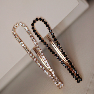 经典款 水钻发夹边夹一字夹 韩版刘海夹 水滴型小卡子