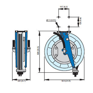 尼的曼876系列双软管气焊专用自动回收卷管器/进口双气管绕管器