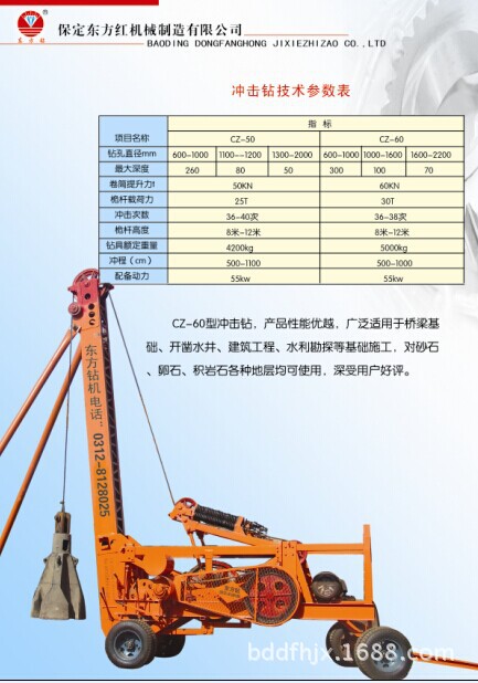 冲击钻机,冲击式钻机/保定东方红冲击钻机,冲击式钻机/图片