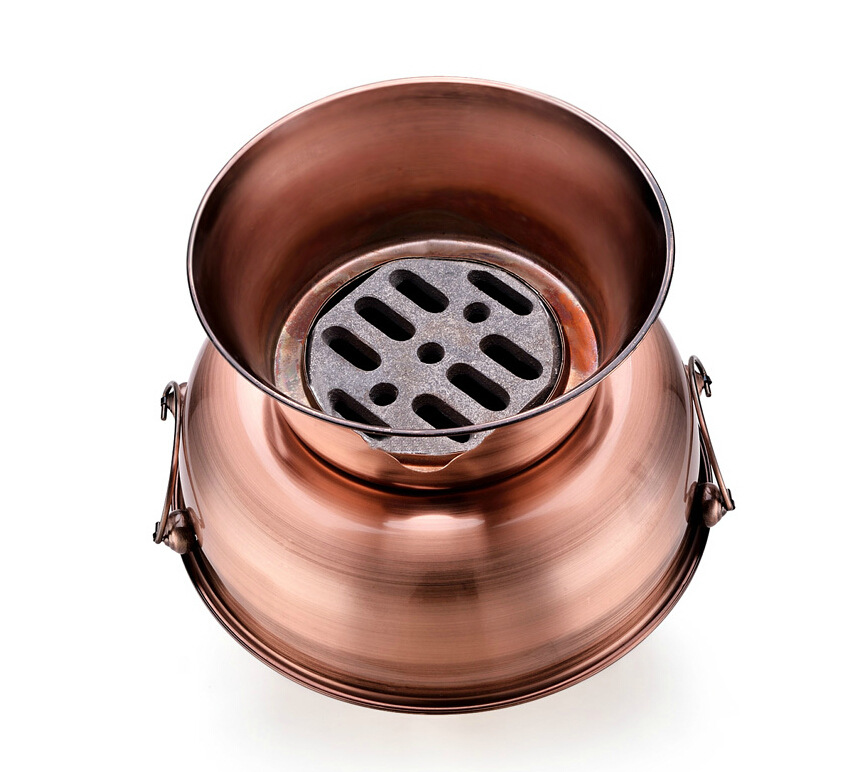 传统木碳火锅 彷紫铜加厚不锈钢火锅 木炭炉 老式传统怀旧火锅具