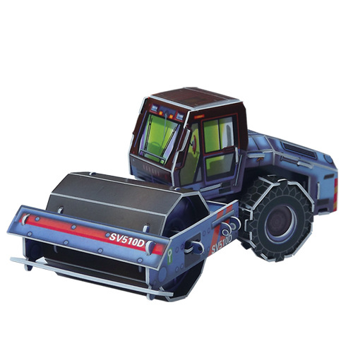 批发酷娃礼 diy模型 压路机3d立体拼图 儿童礼品