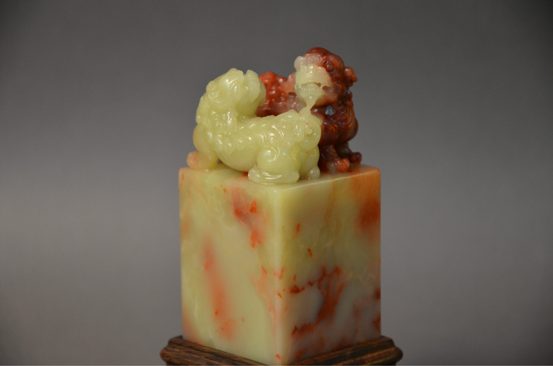 寿山石印章 《心心相印》 手足之情 如脂如膏如腴 通灵明媚